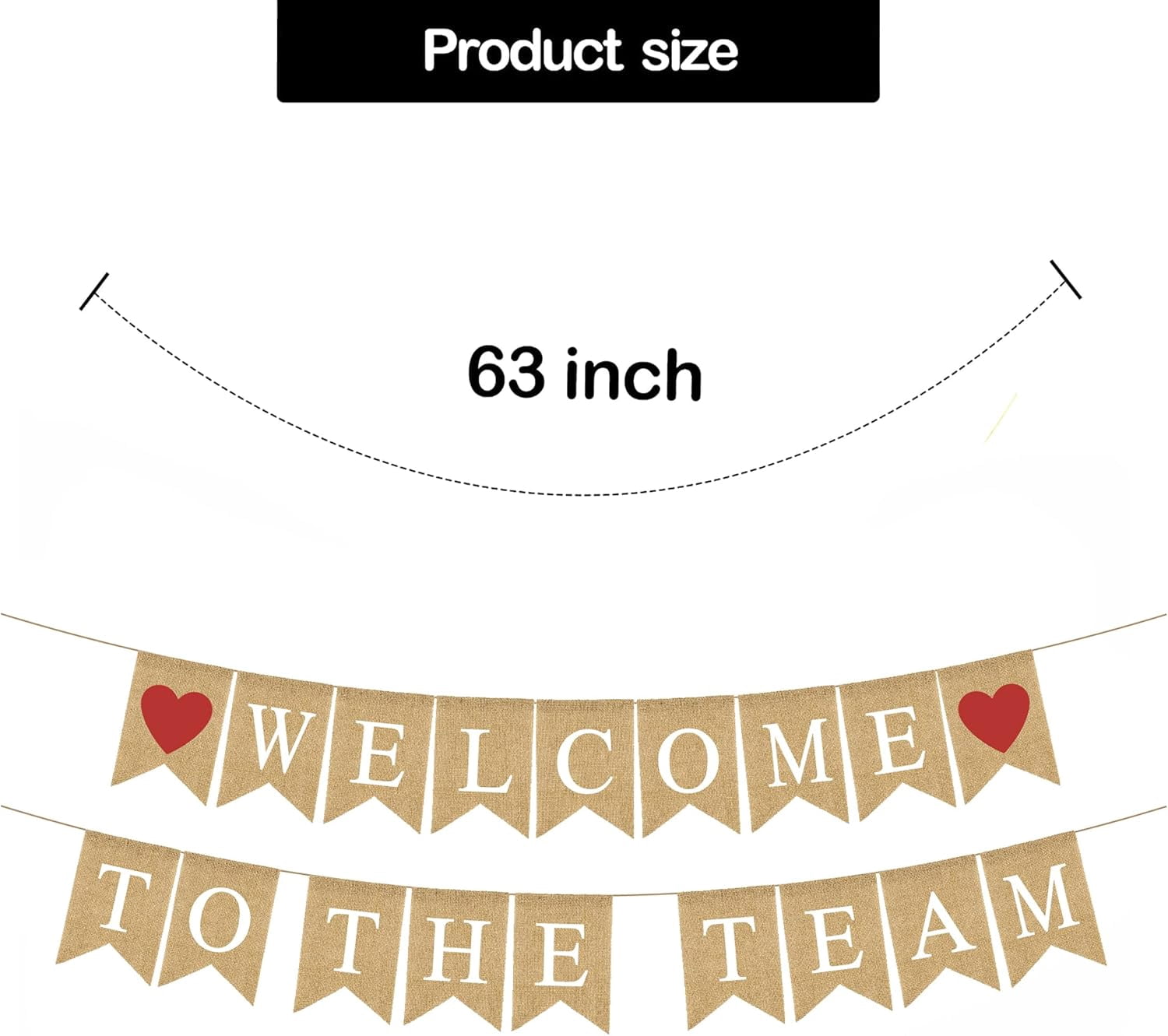 20 Pcs Welcome To The Team Banner - Pre-Strung Burlap Welcome Sign For New Employee Office Party