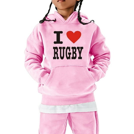 

LIhncine Girls & Boys Hoodies American Football Fans Sports Gift Teen Sweatshirt Vintage Rugby Player Sports Retro Kids Boys Girls Rugby Pullover Hoodie Girls Boys Sweatshirts(Pink 7-8 Years)