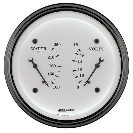 AutoMeter Gauge Dual Wtmp & Volt 3-3/8in. 250 Deg. F & 18V Elec Old Tyme White