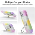 thumbnail image 4 of for iPhone 13 mini Case with Ring Stand, Heavy Duty Military Grade Rugged Shockproof Silicone Rubber Magnetic 360 Ring Kickstand Holder Case for Women Girls For iPhone 13 mini, Beige Purple, 4 of 6