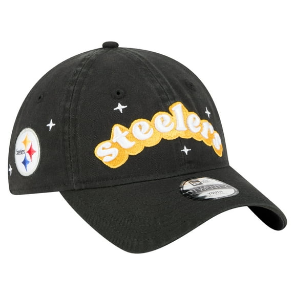 Girls Youth New Era  Black Pittsburgh Steelers Cheer 9TWENTY Adjustable Hat
