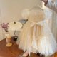 thumbnail image 5 of Vestido de princesa para niñas, vestido de verano de alta gama, vestido para niñas pequeñas con mangas abullonadas, falda de malla con lentejuelas, 6Y40, 5 of 6