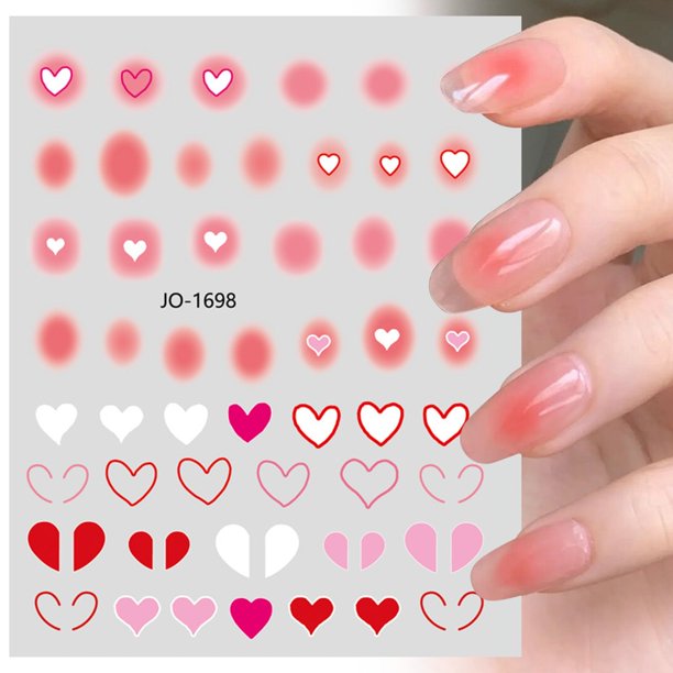 1 Uds. 3D láser corazón letra pegatina para uñas decoración de uñas flor estrella accesorios para uñas calcomanías pegatinas suministros para uñas piezas para uñas Dengxun unisex