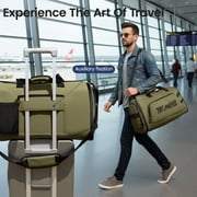 Convertible Garment Duffel Bag with Shoulder Strap, Foldable Duffle Bag for Men Women, 2-in-1 Hanging Suitcase Suit Travel Bag, Green - GB261
