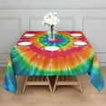 thumbnail image 3 of Colorful Rainbow Tie Dye Spiral Pattern Square Tablecloth,Waterproof Square Table Cover,Wipeable Spillproof Washable Table Cover for Home Kitchen Party Decor 42"X42"(107x107cm), 3 of 6