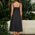 thumbnail image 4 of GaThRRgYP Women's Round Neck Summer Dress-Sleeveless and Trendy,Women's Casual Split Drawstring Dress with Straps Black XL, 4 of 8