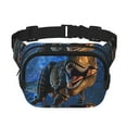 thumbnail image 1 of Fotbe Starry Night Charging Dinosaur Cangurera Cuadrada con Estampado de Doble Capa, Bolsa de Cintura Ajustable Mini para Hombres y Mujeres, 1 of 9