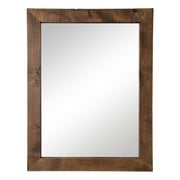 Drakestone Designs Farmhouse Bathroom Vanity Mirror, 24x31 - Walnut Finish