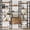 Brown(with Storage Cabinet), variant on 70x70” Triple 5 Tier Book Shelf, Large Wooden Bookcase with 17 Open Display Shelf, Modern Tree Bookshelf Metal Frame Tall Book Case Furniture for Living Room Bedroom Home Office White & Gold