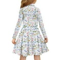 thumbnail image 3 of DISNIMO Butterfly Dress for Girls Dragonfly Dress Girls Flower Dresses 4-5 Kids Long Sleeve Skater Dress with Collar Girls Dresses with Buttons Animal Dress Girl Midi Dress Fall Swing Dress Girls, 3 of 7