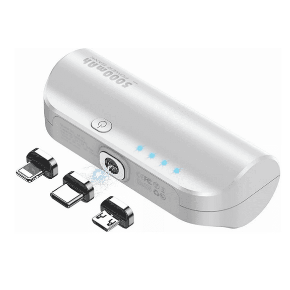 Magnético 5000mah Inalámbrica 3 En 1 Ultracompact BLANCO