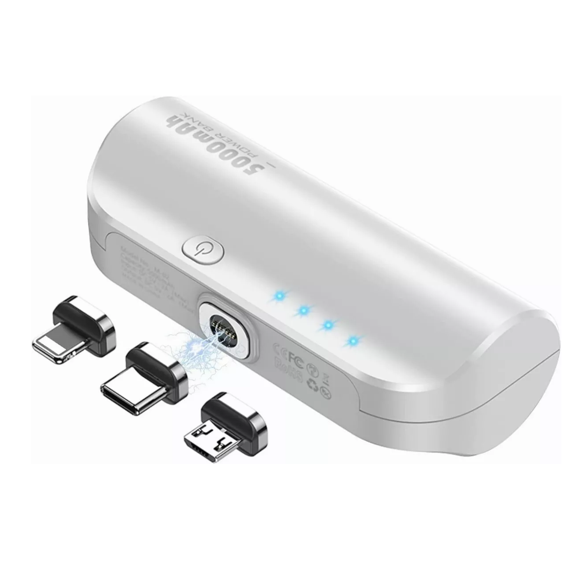 Magnético 5000mah Inalámbrica 3 En 1 Ultracompact BLANCO