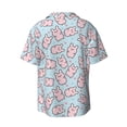 thumbnail image 2 of Vsdgher Cute Rabbit Print Men's Wrinkle Free Untucked Cuban Shirt Business Casual Button Down Shirts Short Sleeve Shirt, 2 of 7