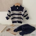 thumbnail image 5 of NAFUU Baby Boys Sweater Sets Long Sleeve Knit Striped Cardigan Coat Top Pants 2 Piece Set Soft Comfortable Fall Outfits Set Vintage Party Outfit 9-12 Months, 5 of 5