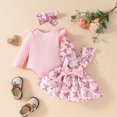 thumbnail image 2 of CAUYDY Little Baby Girl Clothing Newborn Ruffle Sleeve Romper Cute Sets 0 3 6 9 12 18 Months Toddler Photography Outfits Kids Suit Shower Christmas Gift Purple Sizes 3-6 Months, 2 of 5