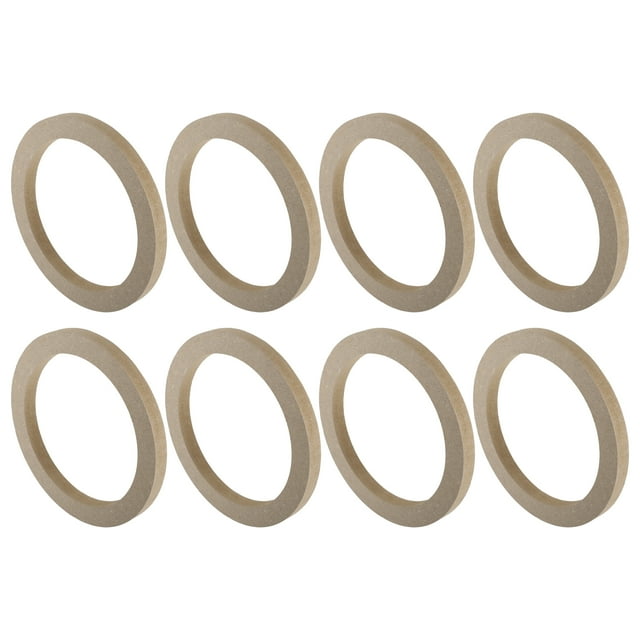 Unique Bargains 8 Pcs Universal 6.5 Inch Speaker Subwoofer Mounting Spacer Rings Solid Wood Beige