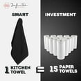 thumbnail image 5 of Infinitee Xclusives Black Kitchen Towel Pack of 12 - 100% Cotton - 15x25 inches., 5 of 11