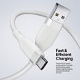 thumbnail image 3 of Powertek USB-A to USB-C (Type-C) Charging Cable, Carbon Design Texture, 6 ft, White, 3 of 7