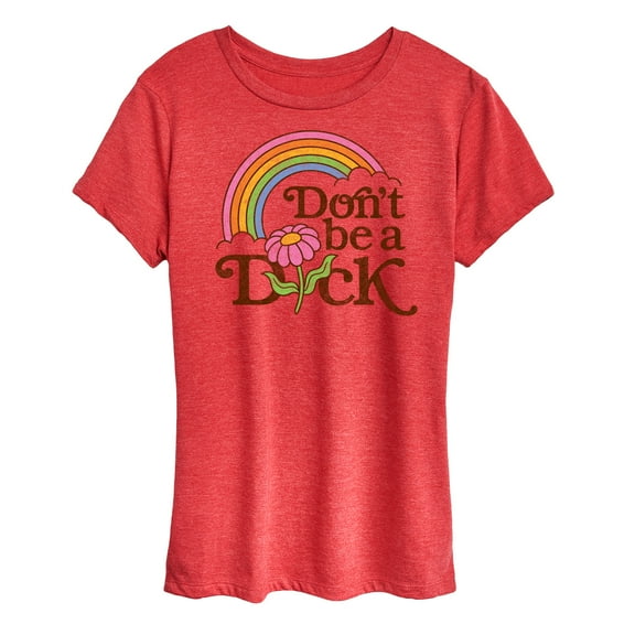 Instant Message - Rainbow Don't Be A D-ck - Women's Short Sleeve Graphic T-Shirt