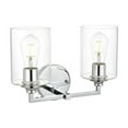 thumbnail image 6 of Living District Mayson 2-Light Iron & Glass Bath Sconce in Chrome/Clear, 6 of 7