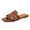 Brown, variant on Women's Fashion Flat Slides Square Open Toe Solid Color Soft Sole Casual Beach Slide Sandals shikongkuajing