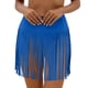 thumbnail image 2 of Falda de playa de color liso con flecos para mujer, falda de baño para mujer, 2 of 7