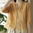 thumbnail image 2 of Summer Tops for Women Exercise Shirts Women Full T Shirts for Tops And Tees Loose Fit Athletic Long Sleeve T Shirt Set Shirt Short Sleeve Dry Wick Tee Womens Loose Fit Yellow L, 2 of 5