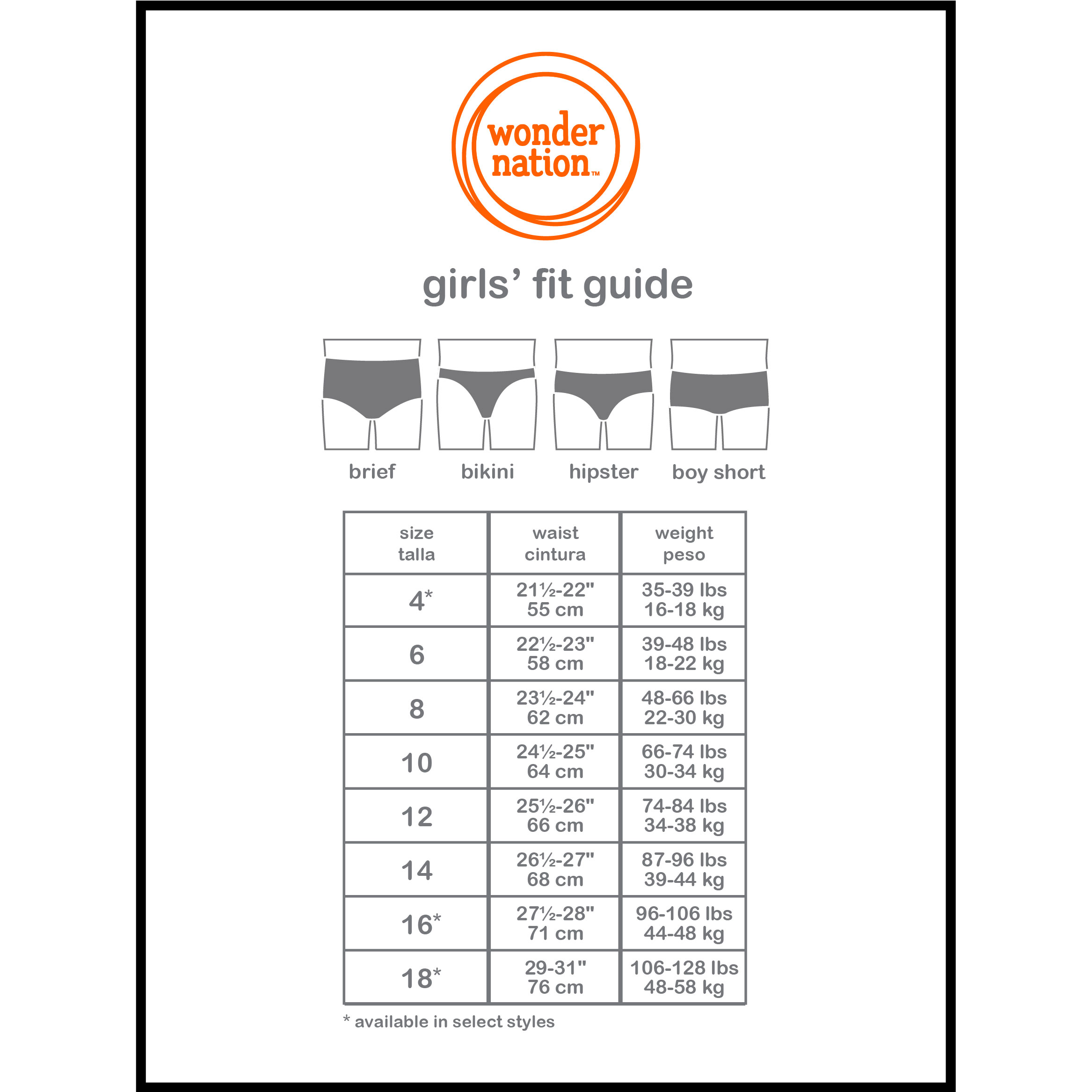 Wonder Nation Girls Hipster Underwear 10-Pack, Sizes 4-18