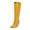 Yellow, variant on Fesfesfes Knee Boots For Women Pointed Toe High Fall And Winter Embossed Wood Grain Thick Heel High Heel Women's US:8.5(40)