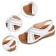 thumbnail image 4 of MKLEKYY Sandalias de Piso para Mujer, Sandalias de Mujer Modernas para Uso Diario, Informales, Con Punta Abierta, Color Sólido, Diseño Hueco, Tacón de Cuña para Primavera y Verano., 4 of 4