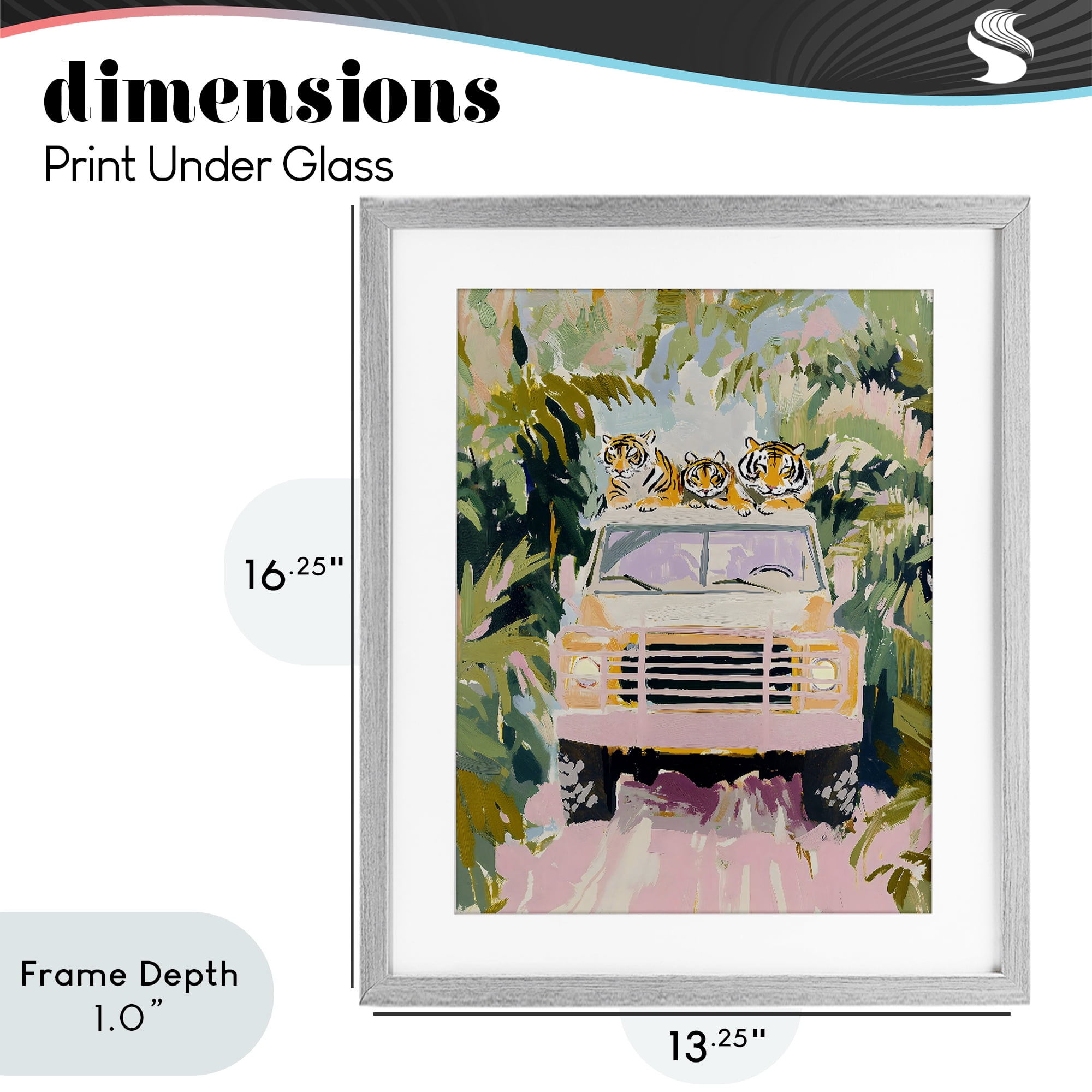 Stupell Industries Safari Trip Tiger Trio Gray Framed Print Under Glass, design by The Prints Vibe