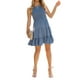 thumbnail image 4 of VISgogo Vestido Casual para Mujer, Cuello Redondo Sin Mangas Color Sólido Jersey Fruncido Línea A Mini Vestidos VISgogo moda, 4 of 8
