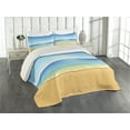 thumbnail image 2 of Ambesonne Summer Quilted Coverlet 3 Pcs, Exotic Hot Sunny Nature, Queen Size, Cream Turquoise, 2 of 4