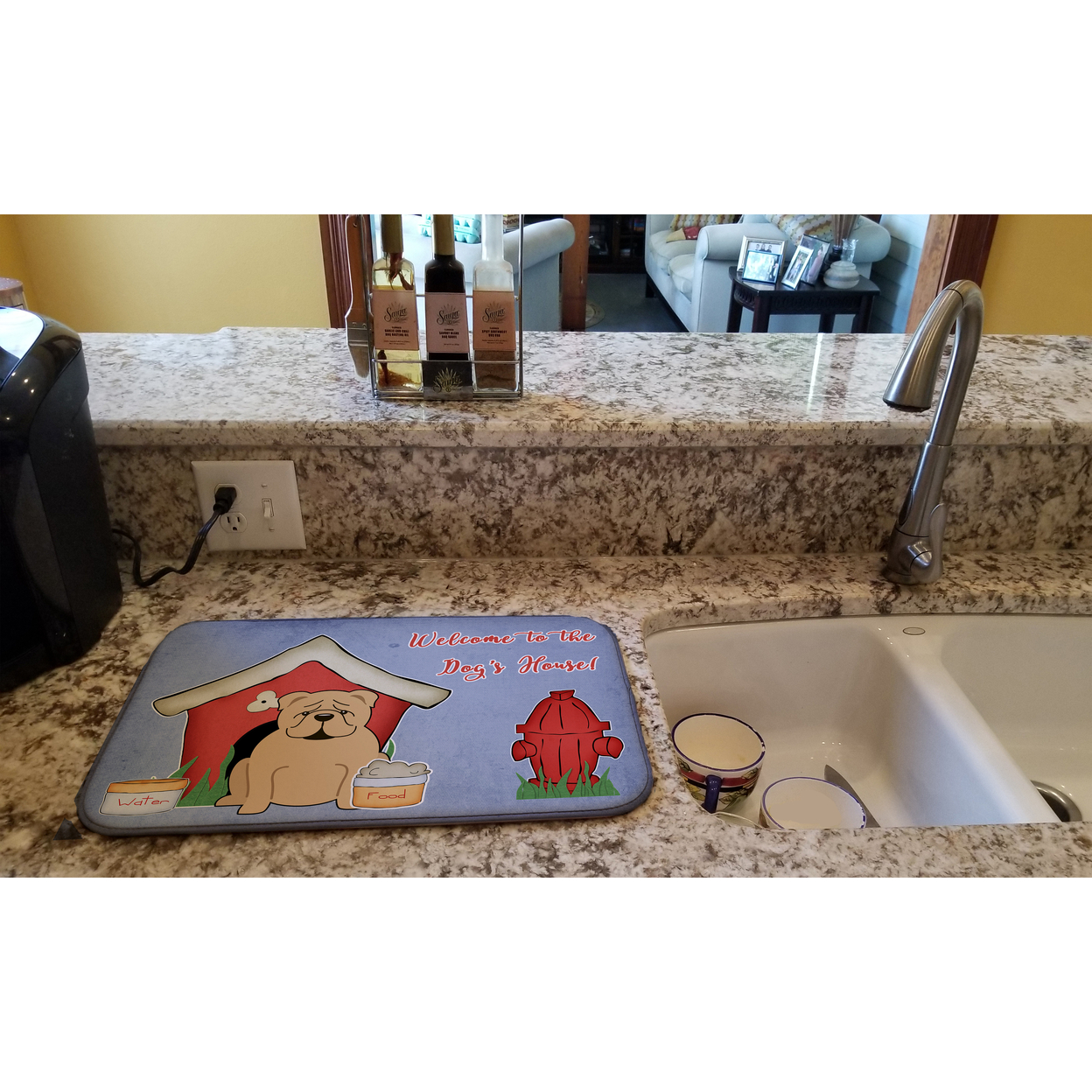 Dog House Collection English Bulldog Fawn Dish Drying Mat
