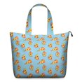 thumbnail image 1 of Weekender Bag with Fun Pizza Cartoon Prints Multipurpose Travel Tote Lightweight with Adjustable Strap Featuring Cheese, Pepperoni, Pizza Lover Designs, 1 of 5