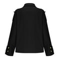 thumbnail image 5 of UJNDER Trench Coat Women Plus Size Short Double Jacket with Stand Collar Casual Fall Work Outerwear Black L, 5 of 6