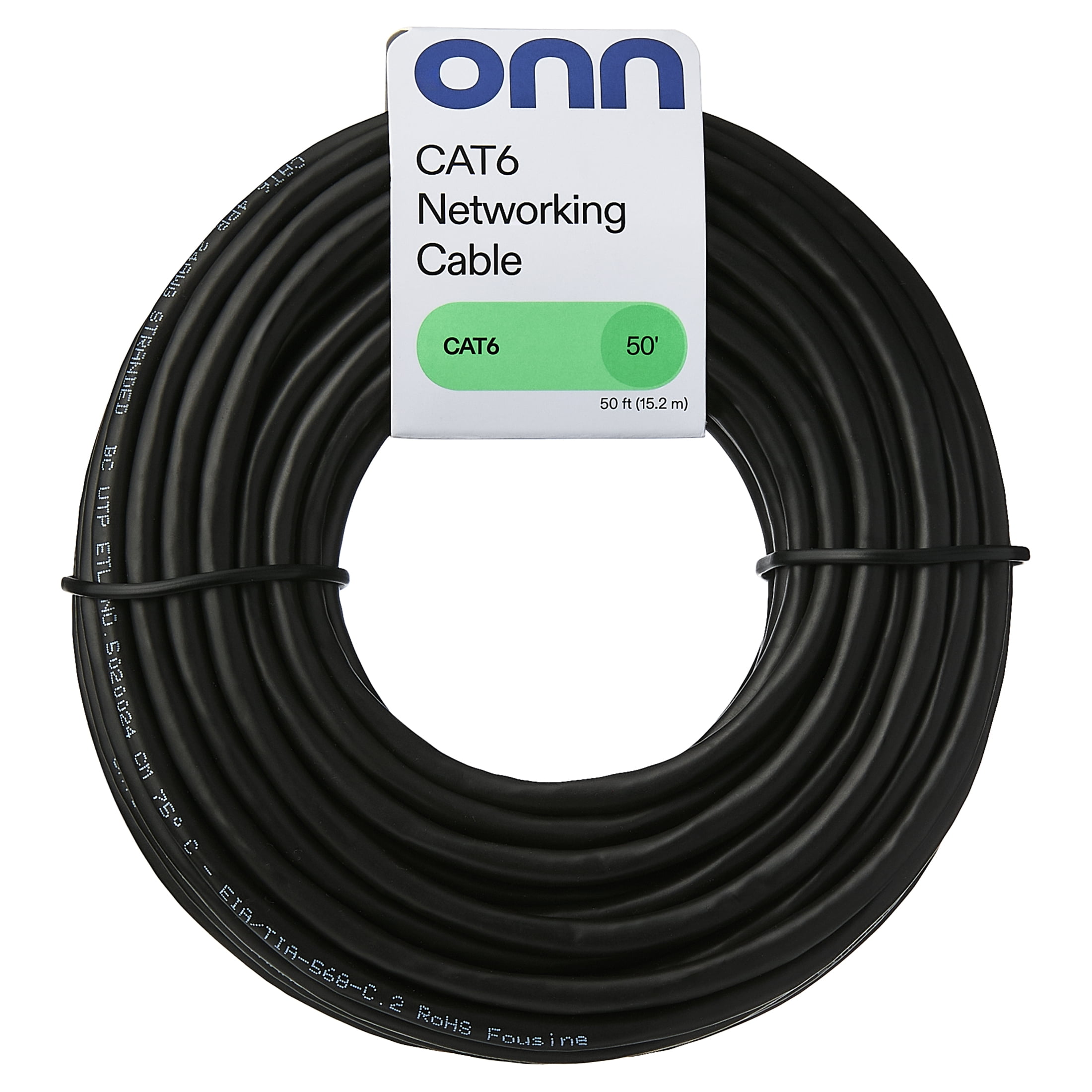 Onn+ 75FT CAT6 Ethernet Networking Cable for High-Speed Data