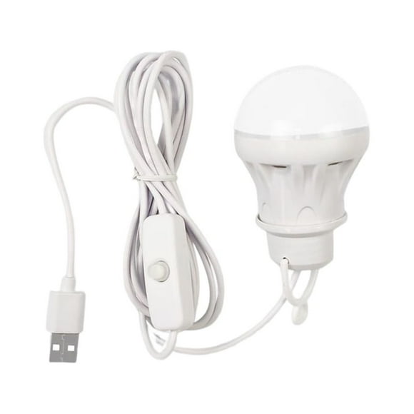 Inteprter Bombilla móvil USB, luz LED para acampar, baja potencia, 5V, libro de lectura, , luces nocturnas, linternas, lámpara de noche para el Iluminación y accesorios 2.4 M con interruptor
