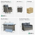 thumbnail image 4 of MEISSALIVVE 8 Pieces Patio Furniture Set with 43" Fire Pit Table, Wicker Patio Conversation Set with Swivel Rocking Chairs, Outdoor Patio Set for Lawn Backyard Porch (Grey), 4 of 10