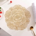 thumbnail image 2 of Table Place Mat - 15" Round Vinyl Placemat Hollow Out Design, Non-Slip Flower Functional Mat for Dining Table, 2 of 6