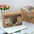 thumbnail image 3 of 12 Pcs Christmas Cookie Boxes With Window, Holiday Food Bakery Treat Boxes Christmas Kraft Gift Boxes With DIY Gift Tags, 3 of 11