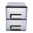 thumbnail image 2 of Cajón De Almacenamiento De Plástico Transparente Organizador, Caja De Cajón De Escritorio De 2 Niveles Con Cajones Corredizos A Prueba De Polvo Para Oficina,, 2 of 7