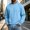 Light Blue, variant on LYSMORA Men's Crew Neck Pullover Sweatshirt, Long Sleeve with Zipper Sleeve Pockets Loose Casual Athletic Street Tops