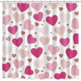 thumbnail image 2 of Cortina de ducha de San Valentín, con corazones en rosa intenso y dorado, ideal para el baño, lavable y duradera, 180 x 180 cm., 2 of 5