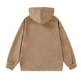 thumbnail image 3 of Wavsuf Mens Hooded Sweatshirts Solid Pullover Coffee Tops Size 3XL, 3 of 3