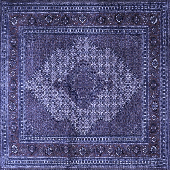 Ahgly Company Indoor Square Persian Blue Traditional Area Rugs, 7' Square