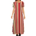 thumbnail image 1 of Robe Rayée Abstraite Forme Géométrique Streetwear Bohemia Longues Robes Femme Robe Maxi Moderne Cadeau d'Anniversaire, 1 of 5
