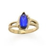 14kt Gold Lab-Created Marquise Sapphire Ring