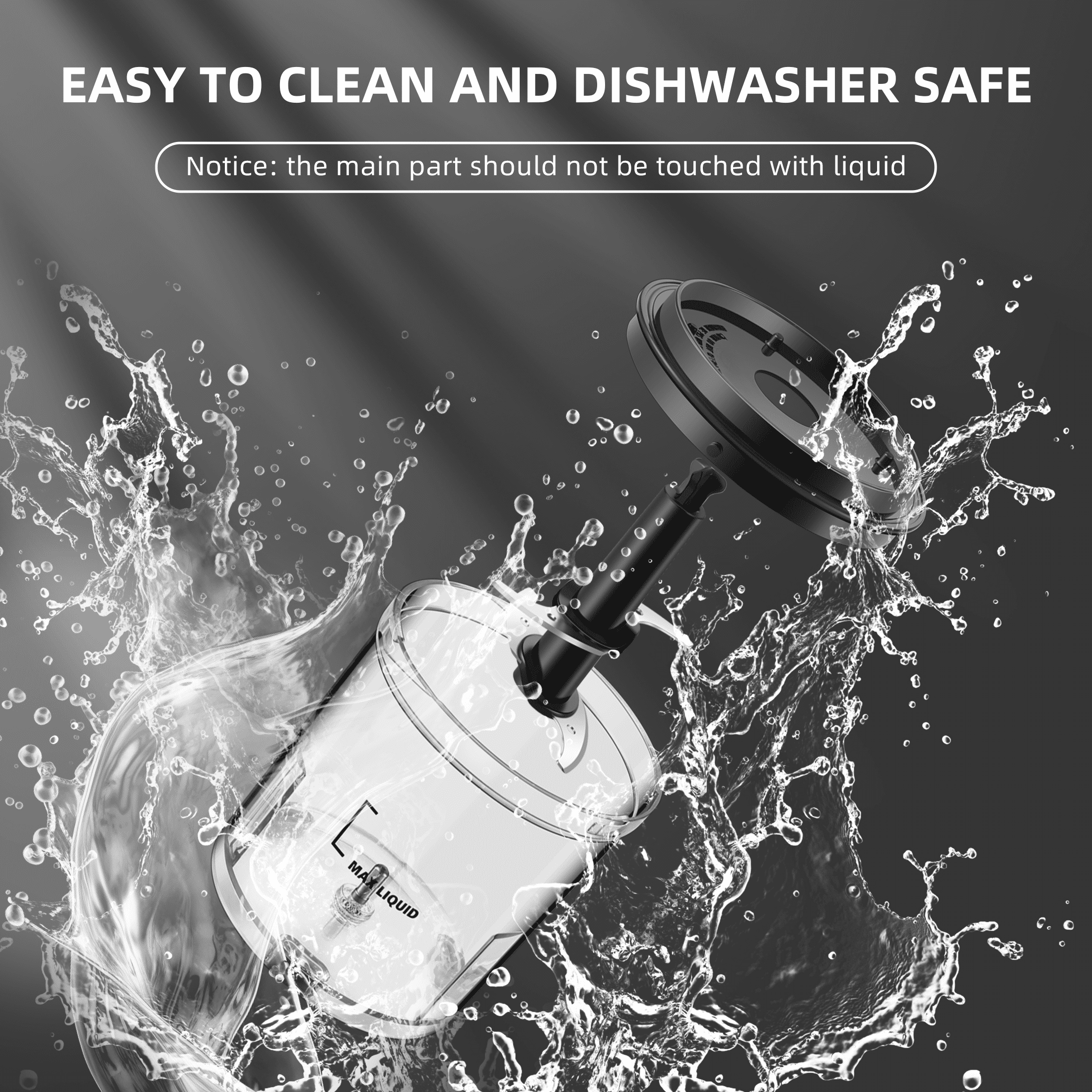 Mainstays 3 Cup Chopper, Black, Plastique, Mainstays 3 Cup Chopper - Black