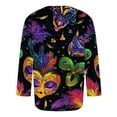 thumbnail image 3 of Jinhomg Holiday Graphic Tees for Men 2025 Novelty Funny Mardi Gras T-Shirts Big and Tall Casual Comfy 3/4 Sleeve Crew Neck Tops Carnival Party Wear Multicolor XL, 3 of 4